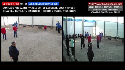 Coupe de France des Clubs de pétanque à LECUSSAN : les triplettes Le Pouzin VS Les Sables d'Olonne