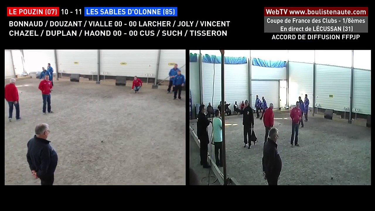 Coupe de France des Clubs de pétanque à LECUSSAN : les triplettes Le Pouzin VS Les Sables d'Olonne