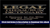 eBook Free Legal Thesaurus/Legal Dictionary: A Resource for the Writer and Computer Researcher