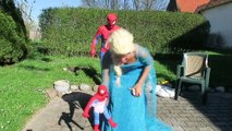 Congelados Elsa y los BEBÉS! w/ Spiderman Princesas Maléfica Joker Rosa Spidergirl! Divertido Supe