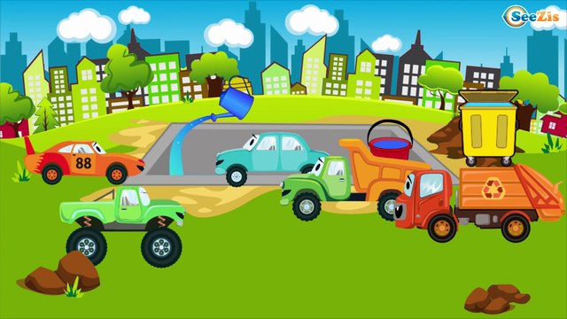 Carritos para niños. Camiónes. Dibujos animados de COCHES. Caricaturas de carros