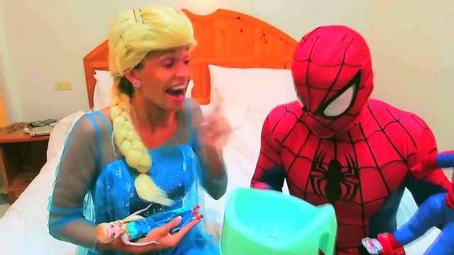 Spiderman vs Frozen Elsa Prank Challenge, Joker Poo and Fart Fun Superheroes Movie In real