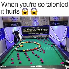 Amazing pool player, amazing shots