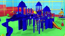 Learn Colors Collection 1 HOUR w/ Giant Slide 3D For Kids Color Balls Indoor Playground Eg