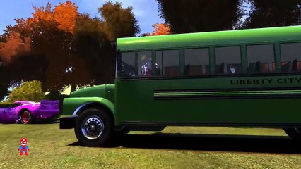 Spiderman Colores Ruedas En El Autobús Canciones Diversión Superhéroe w/ Niños canciones infantiles SHS