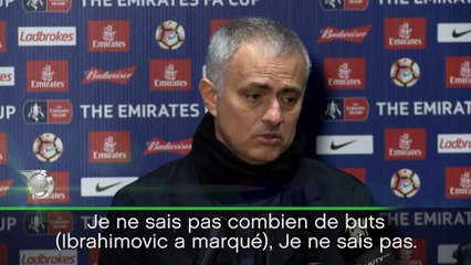 FA Cup - Mourinho : "La contribution d'Ibrahimovic est énorme"