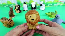[Playdol2017] LEARN ZOO ANIMALS with 9 Fisher-Price Little People Animals - Lion Panda Mon