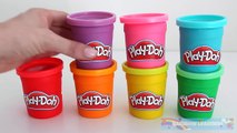 Learn Colors Play Doh Tubs Modelling Clay with Surprise Toys Disney human