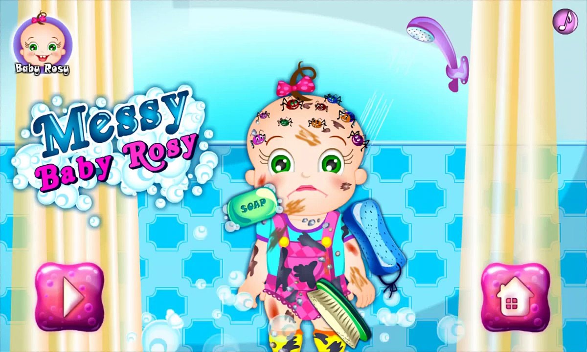 Baby games | messy baby rosy online game | cartoon movies | HD