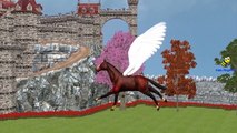 Finger Family Rhymes for Children Flying Horse Pegasus Cartoon | Finger Family Nursery Rhy