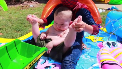 Superhero Babysitting Baby Eli DIAPER SURPRISE TOYS Kid Spiderman with PJ MASKS TOYS