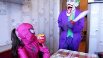 Frozen Elsa Gets Worms In Her Nose! vs Joker Worm Apple Prank Fun Superhero Kids In Real L
