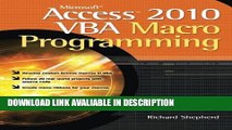 PDF [DOWNLOAD] Microsoft Access 2010 VBA Macro Programming [DOWNLOAD] ONLINE