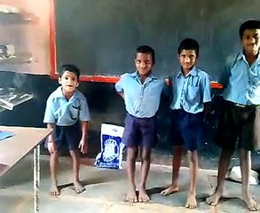 Funny child like a doggie