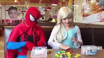 Frozen Elsa and Anna Become Mermaids in real life! Spiderman vs Maleficent and Pink spider