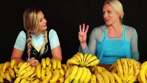 Frozen Elsa vs Anna BANANA CHALLENGE Food Fight w _ Spiderman Joker Maleficent - Superhero Fun IRL-INO