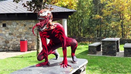 Carnage vs Venom in Real Life Spiderman Super Villains Battle Movie