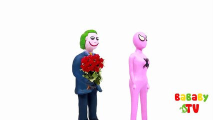 Spiderman and Spidergirl walked into the tacks! w_ PLAY DOH Spider Man vs Frozen Elsa animation-cLg