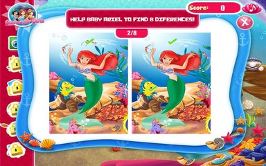 Disney Princess Ariel Playing With Her Baby - Disney Movie Cartoon Game for Kids