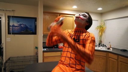 Orange Spiderman vs Twin Joker vs Bad Scary Clown   In Real Life Superhero Movie-g4I8h2