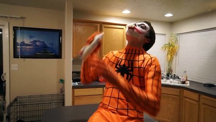 Orange Spiderman vs Twin Joker vs Bad Scary Clown   In Real Life Superhero Movie-g4I8h2f3J