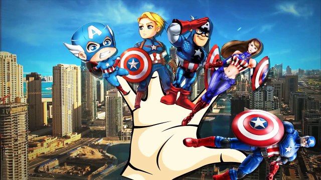 Ironman Captain America Cartoons Finger Family Children Nursery Rhymes | Spiderman Hulk Ca