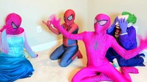 Spiderman, Frozen Elsa & Pink Spidergirl vs Ghost! w/Joker & Prank! Funny Superheroes :)