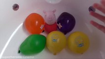 Peppa Pig Face Wet Balloons Colors - TOP Learn Colours Balloon Finger Family Nursery Collection-An