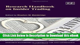 eBook Free Research Handbook on Insider Trading (Research Handbooks in Corporate Law and