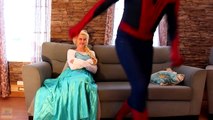 EVIL SANTA KIDNAPS Frozen Elsa & Spiderman! w_ Maleficent Car Pink Spidergirl Anna! Superhero Fun-fMipG_83