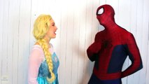 Spiderman With Frozen Elsa & Giant Gummy Candy Chuppa Chups, Pink Spidergirl Superhero in Real Life-65XDrQ