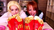 Spiderman & Frozen Elsa McDONALDS CHALLENGE! w_ Joker Anna Baby Elsa Superman Catwoman Superhero Fun-7ezt8