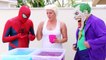 Frozen Elsa & Spiderman GROSS GELLI BAFF TOY CHALLENGE vs Joker - Superhero Fun in Real Life IRL  -)-FNR