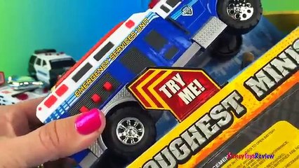 Tonka Lights and Sounds Police ESU Police Car Fire Truck and ambulance with McQueen