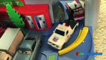 Tomica Chevron Gas Station PlaySet Disney Cars Toys Lightning McQueen Kids Video Ryan ToysReview