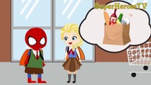 Spiderman & Frozen Elsa Doze when going Supermarket Funny Story! w_ Superman Superhero Fun IRL-9N3W3M