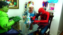 Spiderman Cooking Big Mac with Frozen Elsa & Hulk - Fun Superheroes Movie In Real Life-XYBwS