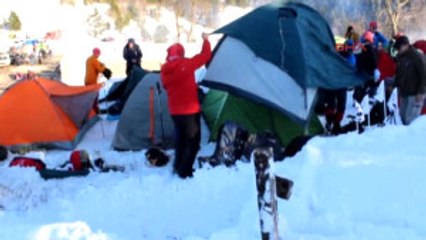 Kastamonu - 'Istiklal Yolu' Yürüyüşünde 1 Metre Karda Kamp