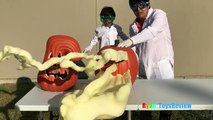 OOZING PUMPKIN Halloween Fun and Easy Science Experiments For Kids to do at Home Elephant Toothpa