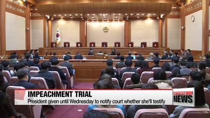 President given until Wednesday to notify court whether she'll testify