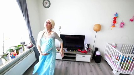Frozen Elsa Pregnant with Joker Baby! w_ Spiderman Joker Doctor Superman Superhero Kids Movie IRL-VYB0dui3