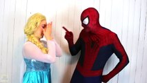 Spiderman With Frozen Elsa & Giant Gummy Candy Chuppa Chups, Pink Spidergirl Superhero in Real Life-65