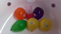Peppa Pig Face Wet Balloons Colors - TOP Learn Colours Balloon Finger Family Nursery Collection-An