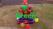 TOP Spiderman Wet Balloons Compilation - Learn Colours Water Balloon Finger Song Nursery Collection!-JB