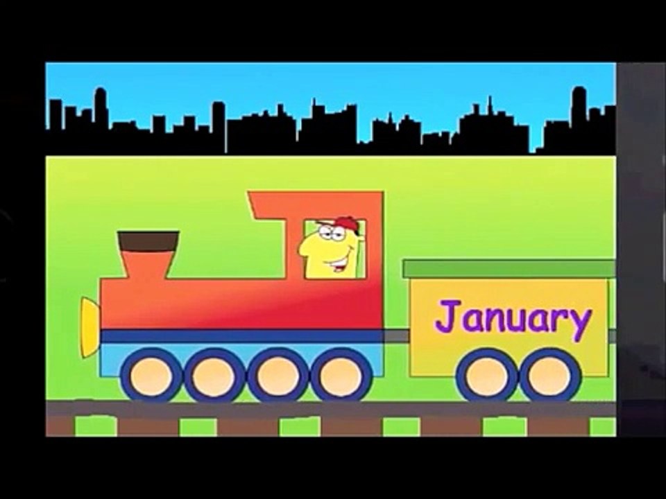 Learn Months Of The Year Song Train - learning 12 months chant for kids