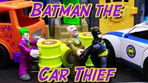 Batman Steals Car to Chase Joker and Arrested with Robin Waiting in Batcave with Spiderman Superhero-u