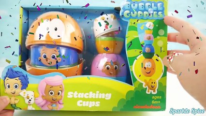 Play Doh BUBBLE GUPPIES SURPRISE EGGS Stacking Nesting Cups Pocoyo Disney Frozen HelloKitty-j18S