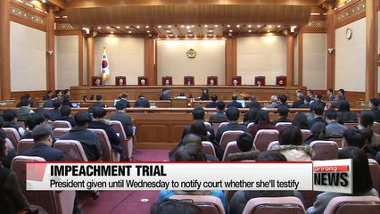 President given until Wednesday to notify court whether she'll testify