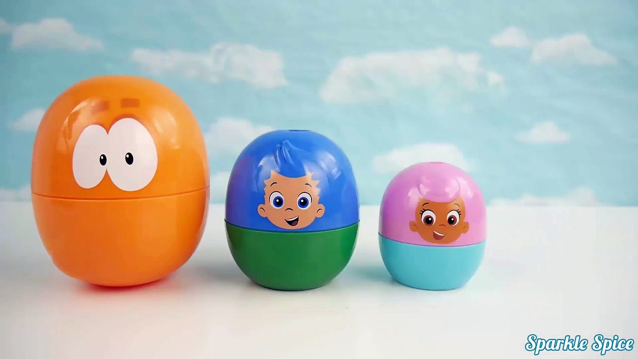 Play Doh BUBBLE GUPPIES SURPRISE EGGS Stacking Nesting Cups Pocoyo Disney Frozen HelloKitty-j18S2o