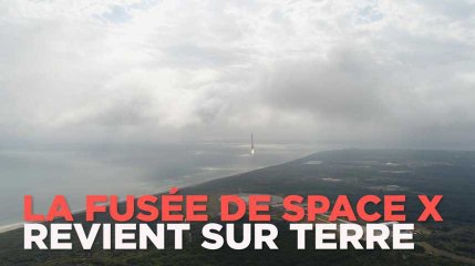 Le retour de la fusée de SpaceX filmé via par drone